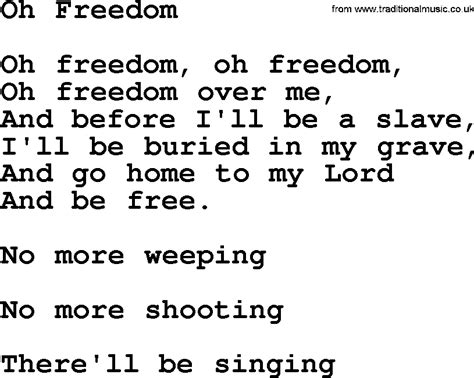 itxFreedom Directed and filmed by Johannes LovundProduced by Palmtree Productions Enjoy mor. . Oh freedom lyrics